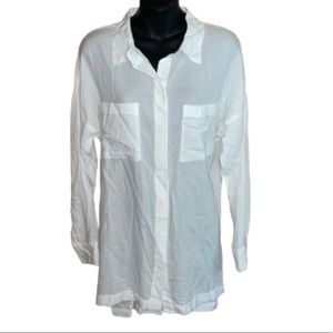 Old Navy lightweight white long sleeve button down top NWT size 1X